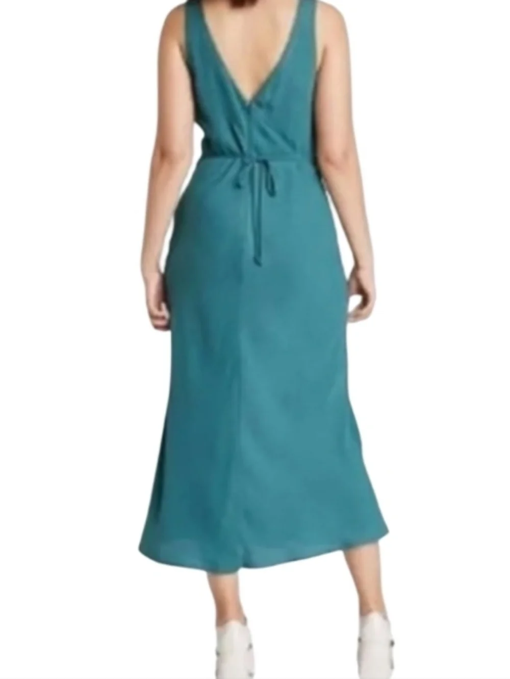 Teal V-Neck Satin Slip Dress Sz XxL Nwt - Picture 2 of 2